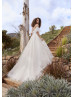 Sweetheart Neck Ivory Lace Tulle Wedding Dress With Detachable Sleeves